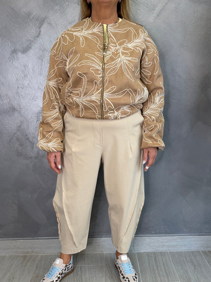 Giubbotto Floreale Camel