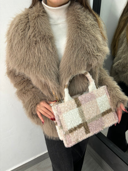 Borsa Midi Bucle’ Rosa/Burro