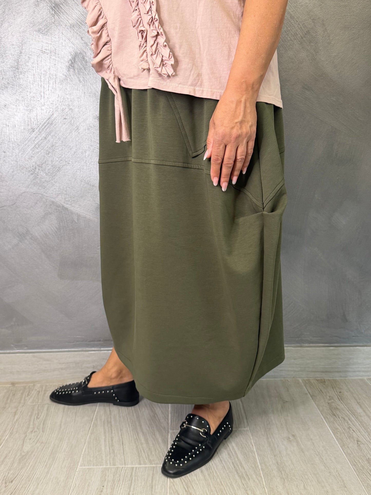 Gonna Wendy Sara Verde Militare