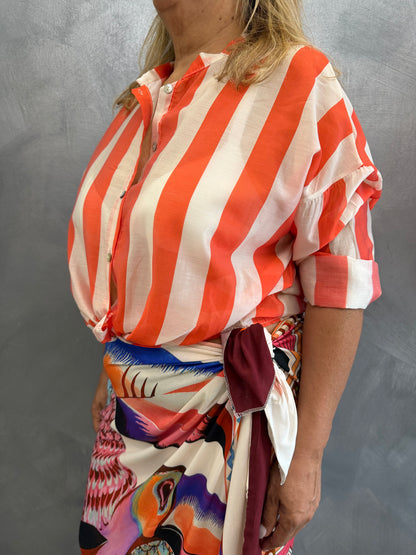 Camicia a righe Arancio