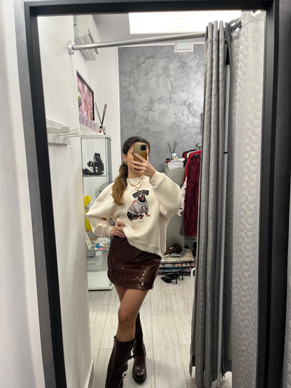 Gonna Mini Marrone Vicolo