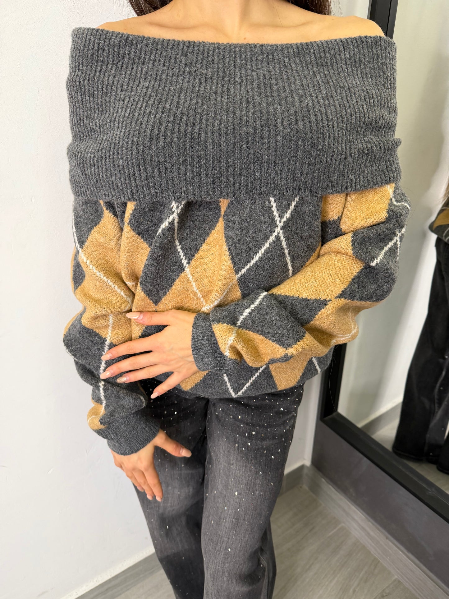 Maglione Rombi Grigio