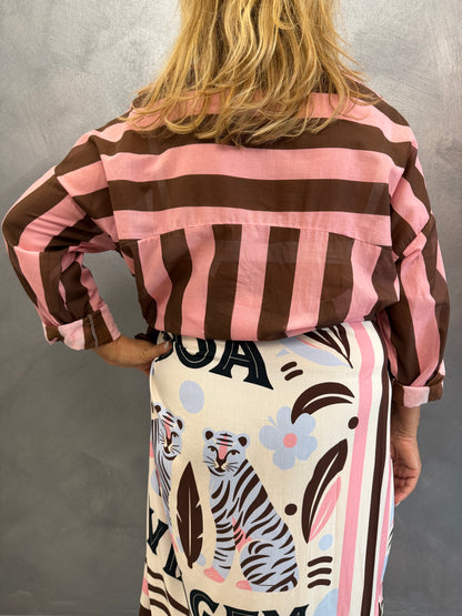 Camicia Righe Marrone