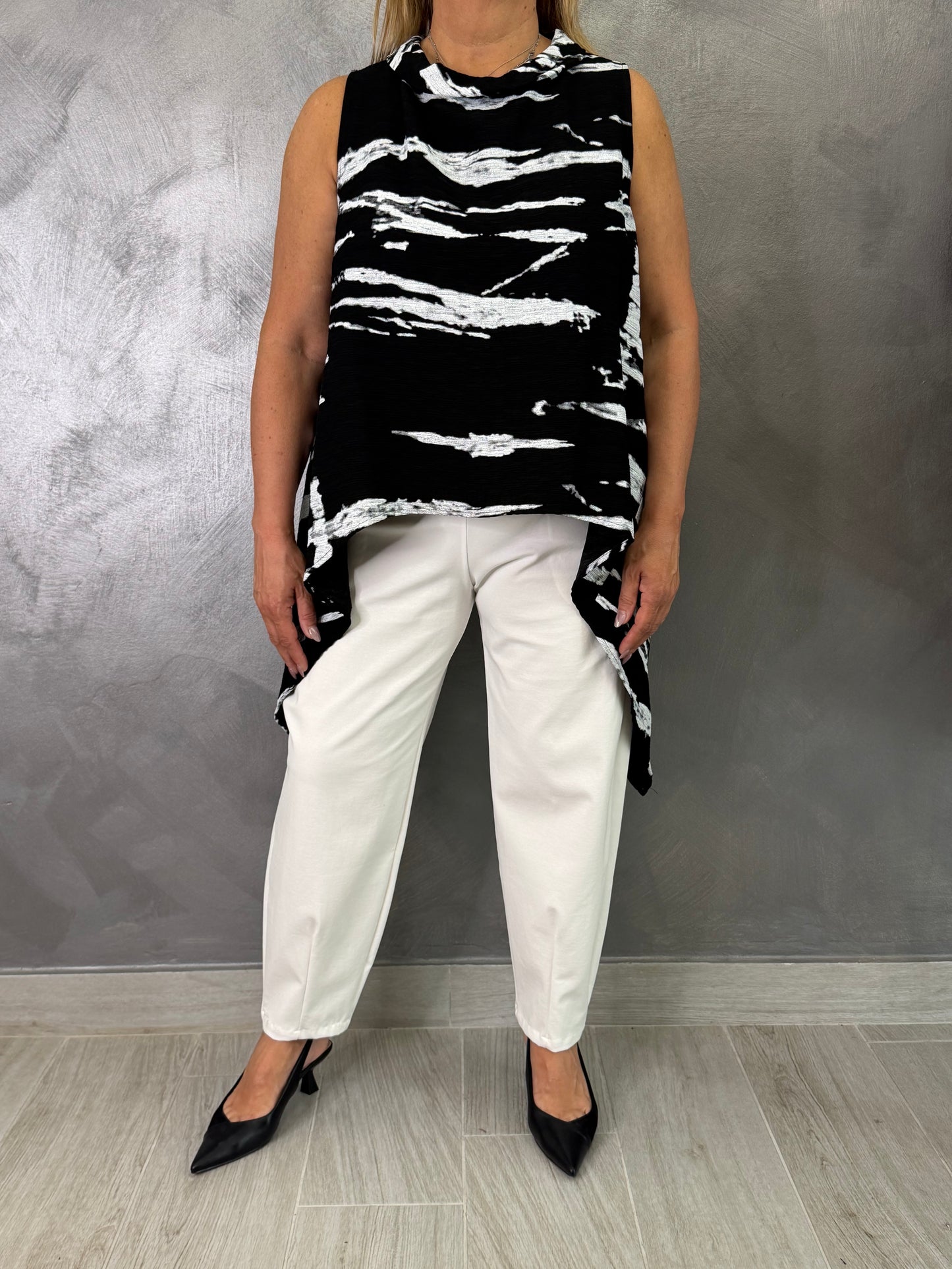 Top Wendy Onda Nero/Bianco