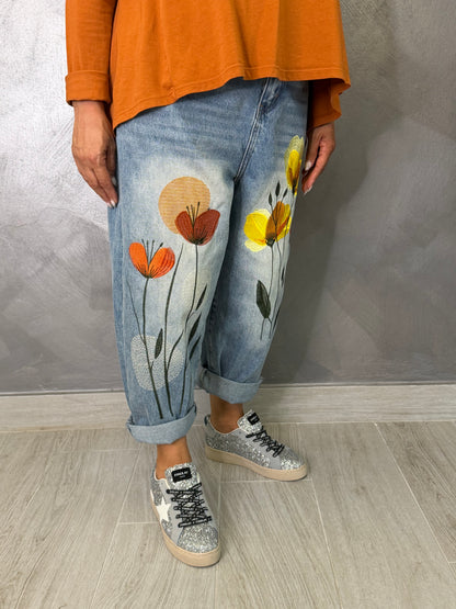 Jeans Wendy Papaveri Colorati