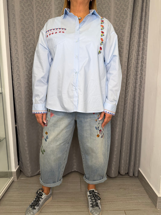 Jeans Chiaro Wendy Fiori