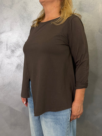 T-Shirt Wendy Spacco Davanti Marrone
