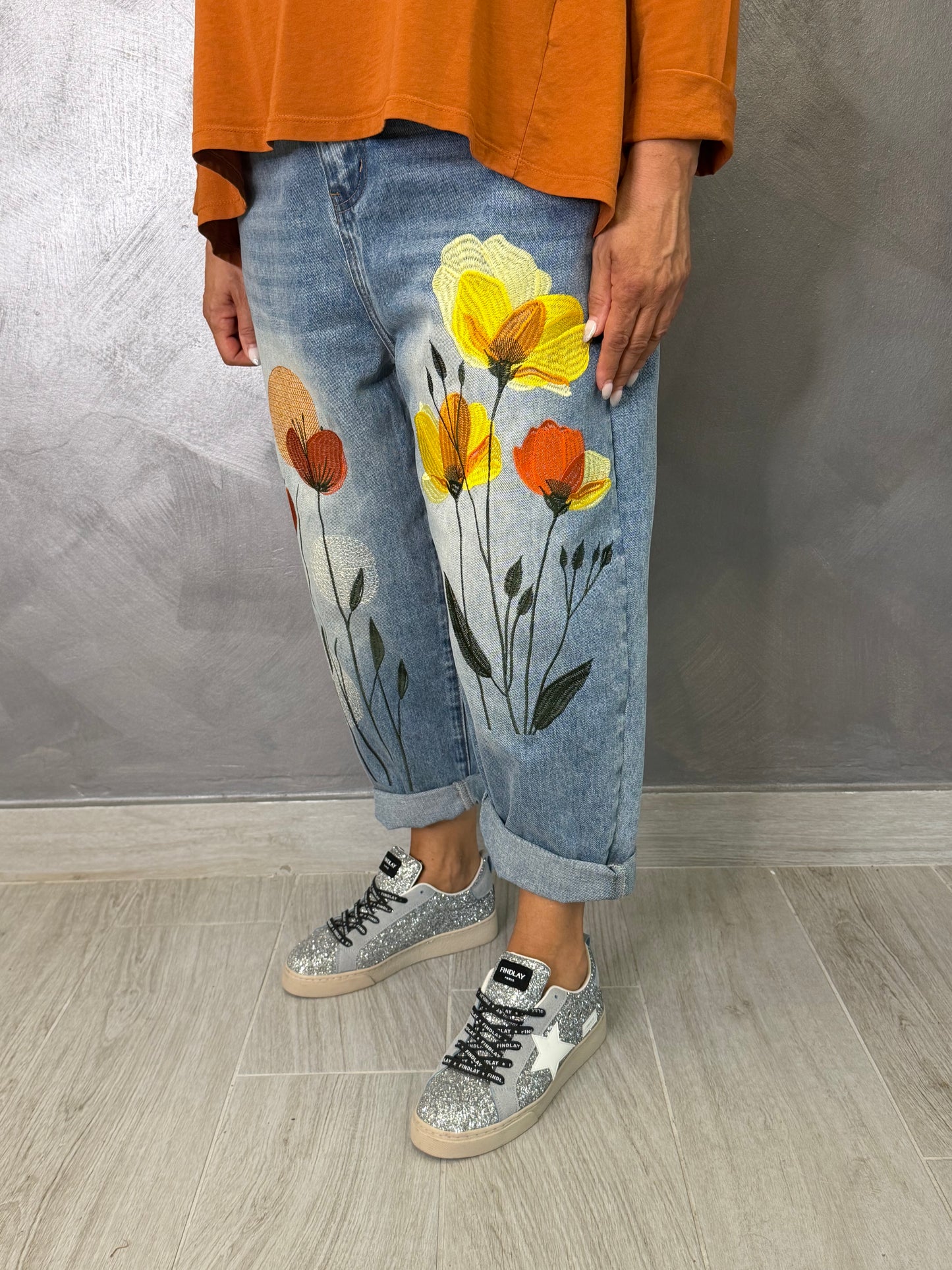 Jeans Wendy Papaveri Colorati