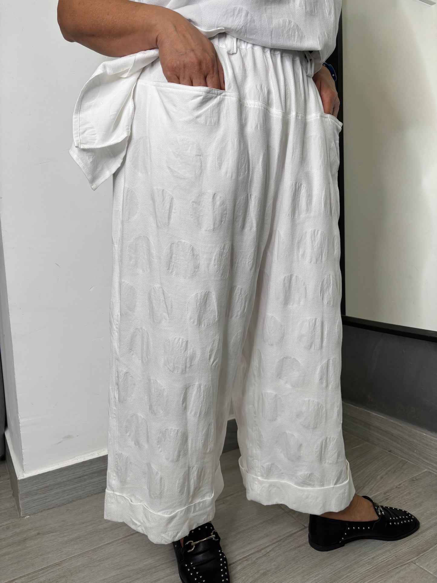 Pantalone Wendy Pois Bianco