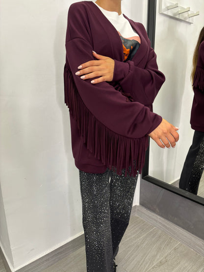 Cardigan Frange Burgundi Lumina