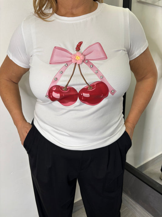 T-shirt Cherry Bianca