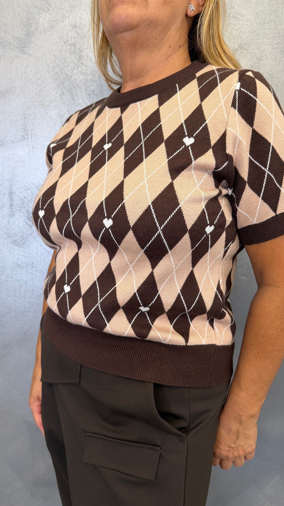 Maglia Rombi Marrone e Beige