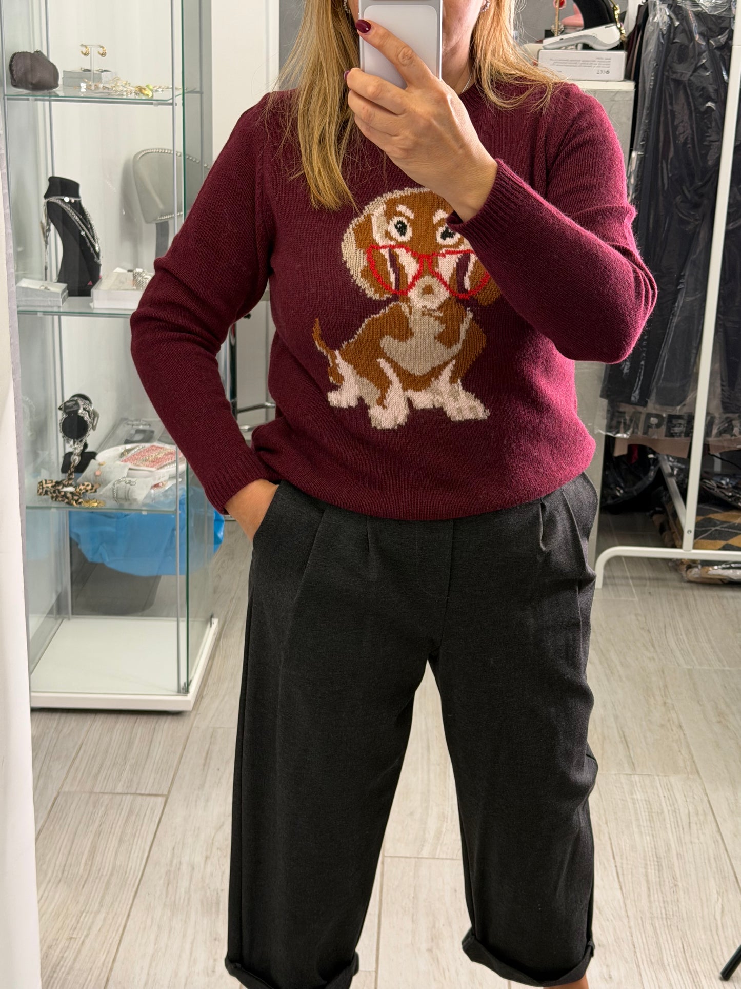 Maglioncino Bau Burgundi