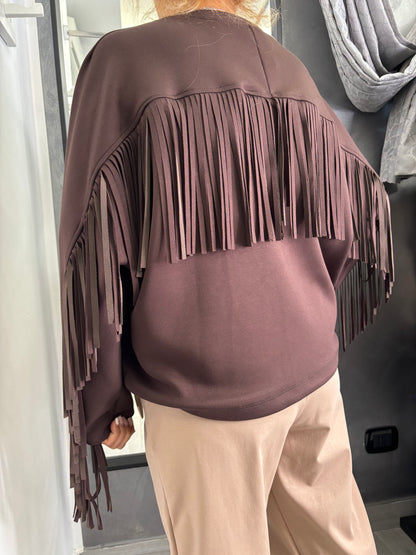 Felpa Frange Marrone Lumina