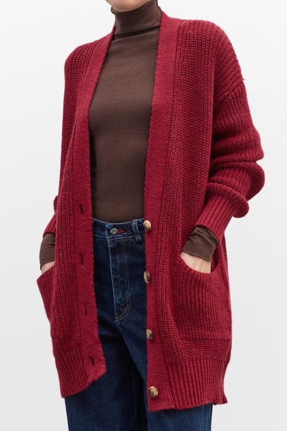 Cardigan Tout Va Bien Lumina Bordeaux