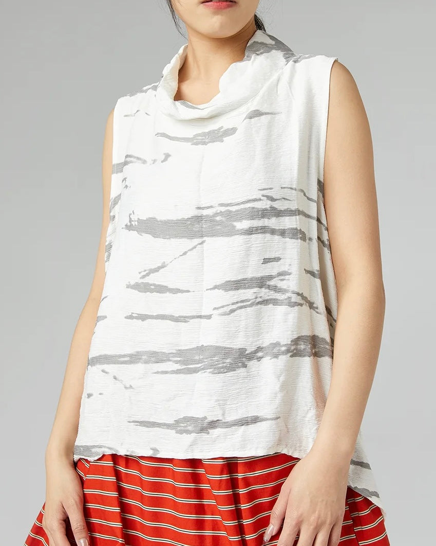 Top Wendy Onda Bianco/Grigio