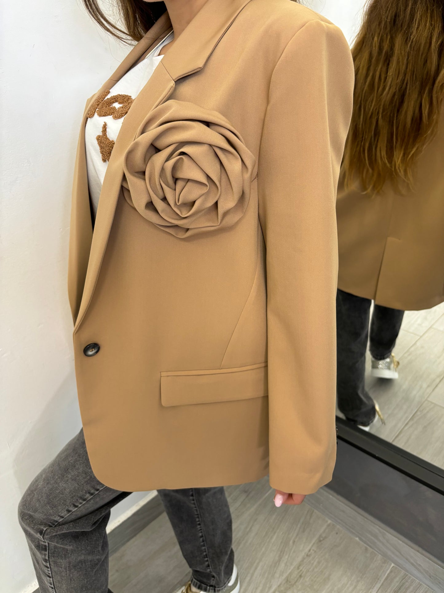 Giacca Vicolo Con Rosa Camel