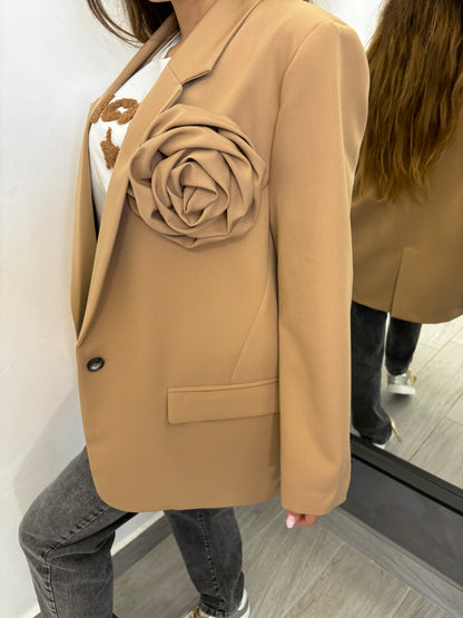 Giacca Vicolo Con Rosa Camel