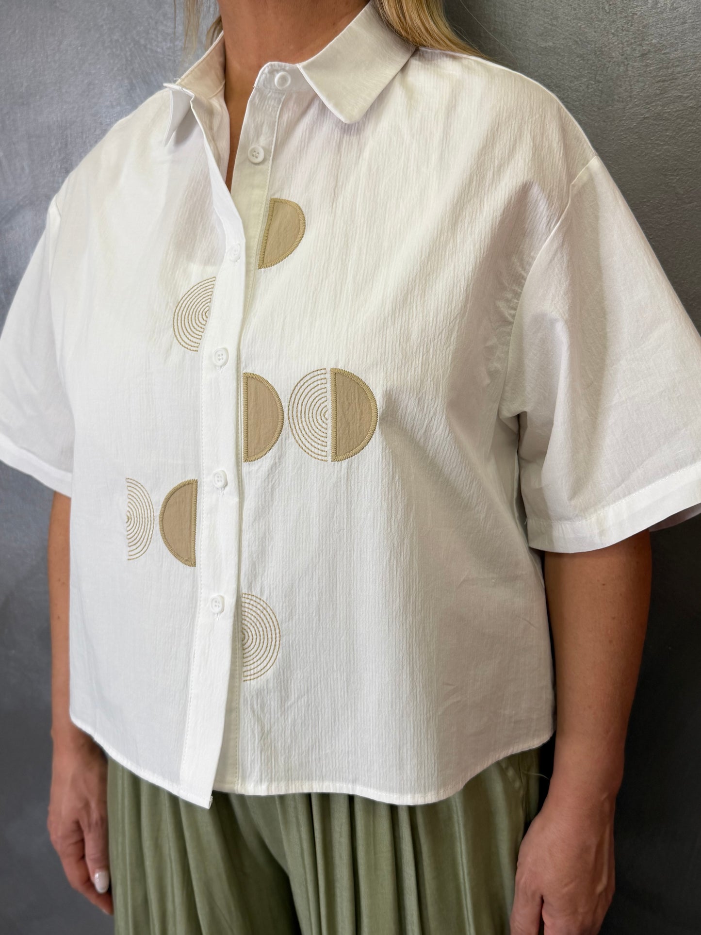 Camicia Bianca/Verde