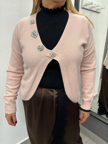 Maglioncino Scollo V Rosa