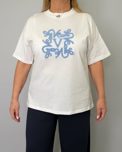 T-Shirt Logo Azzurro Vicolo
