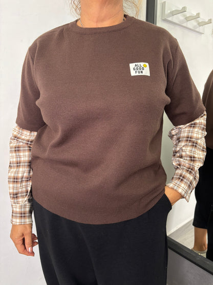 Maglione Fun Marrone