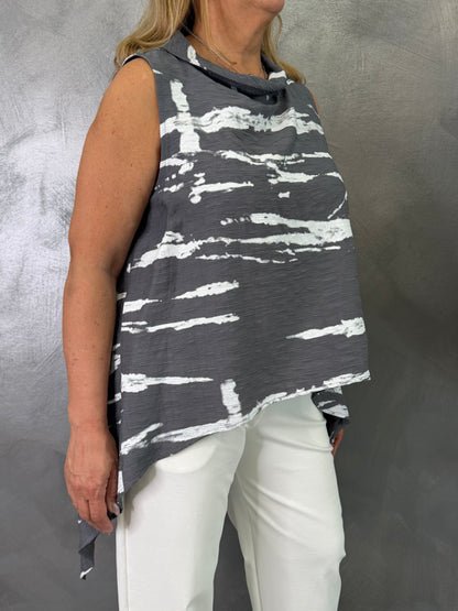 Top Wendy Onda Grigio/Bianco