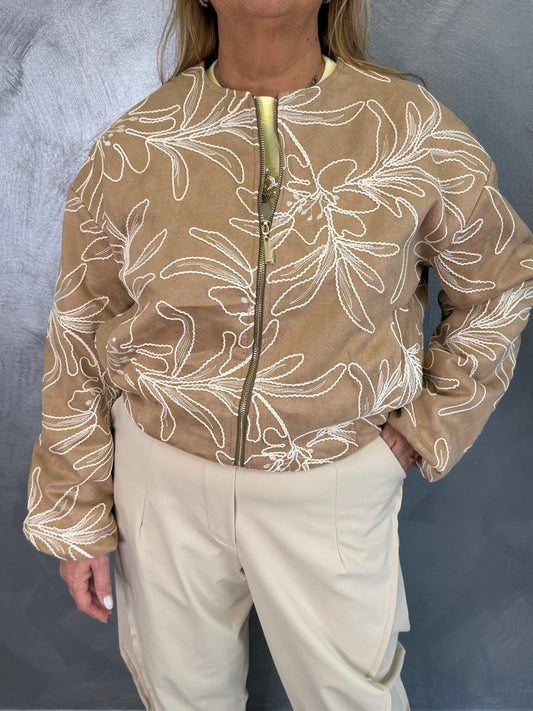 Giubbotto Floreale Camel