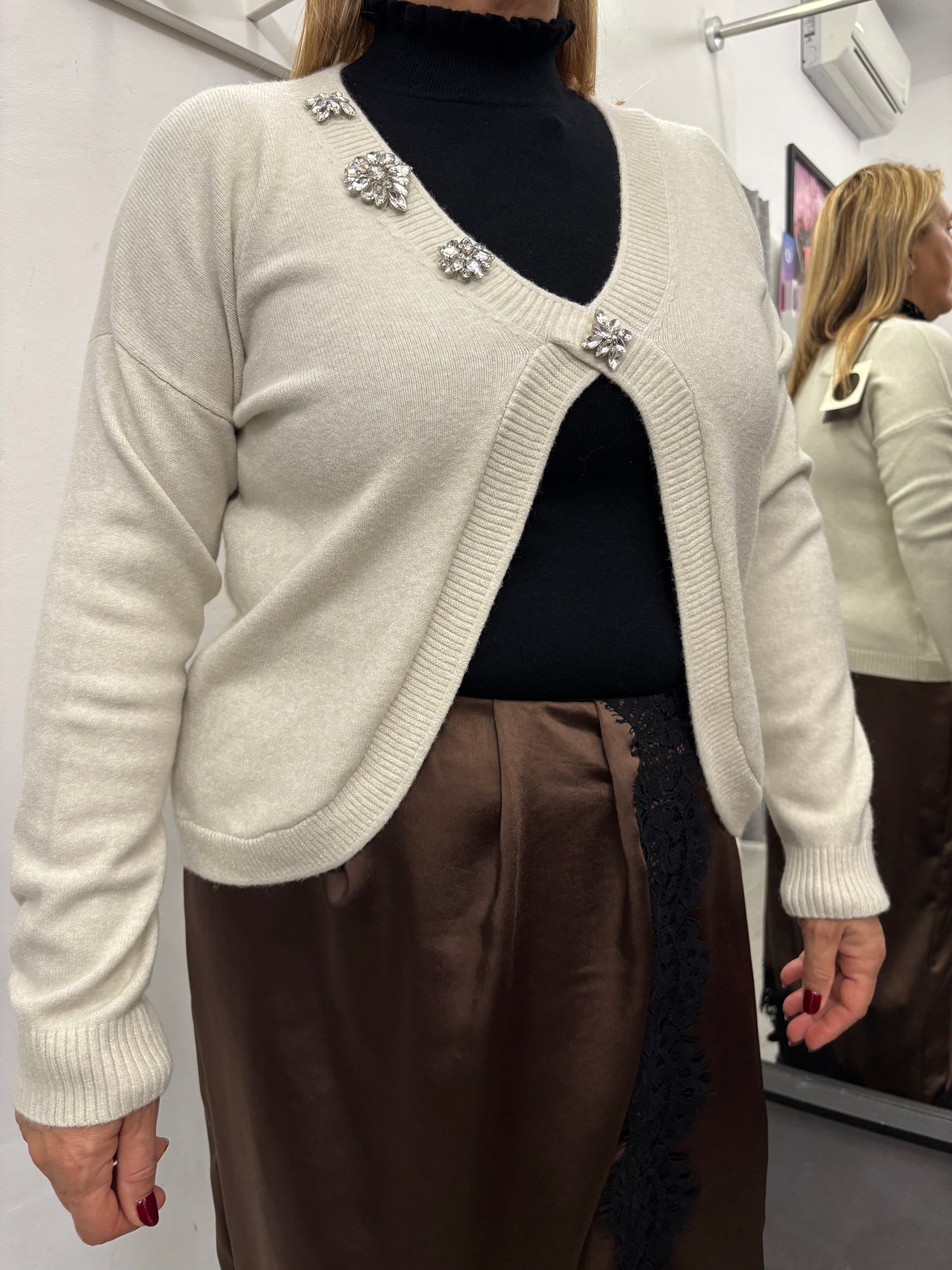 Maglioncino Scollo V Burro