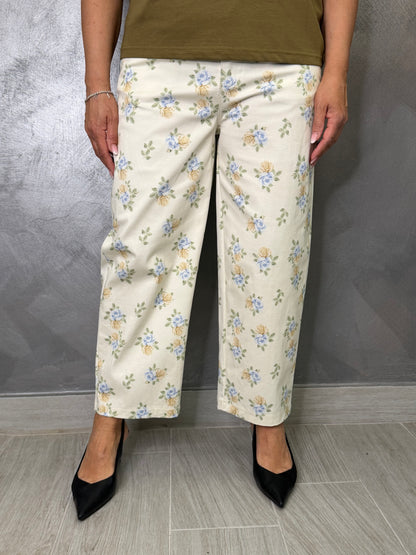 Pantalone Fiori Burro