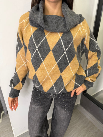 Maglione Rombi Grigio