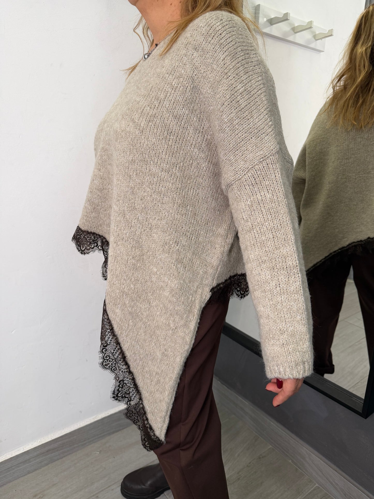 Maglione Pizzo Beige