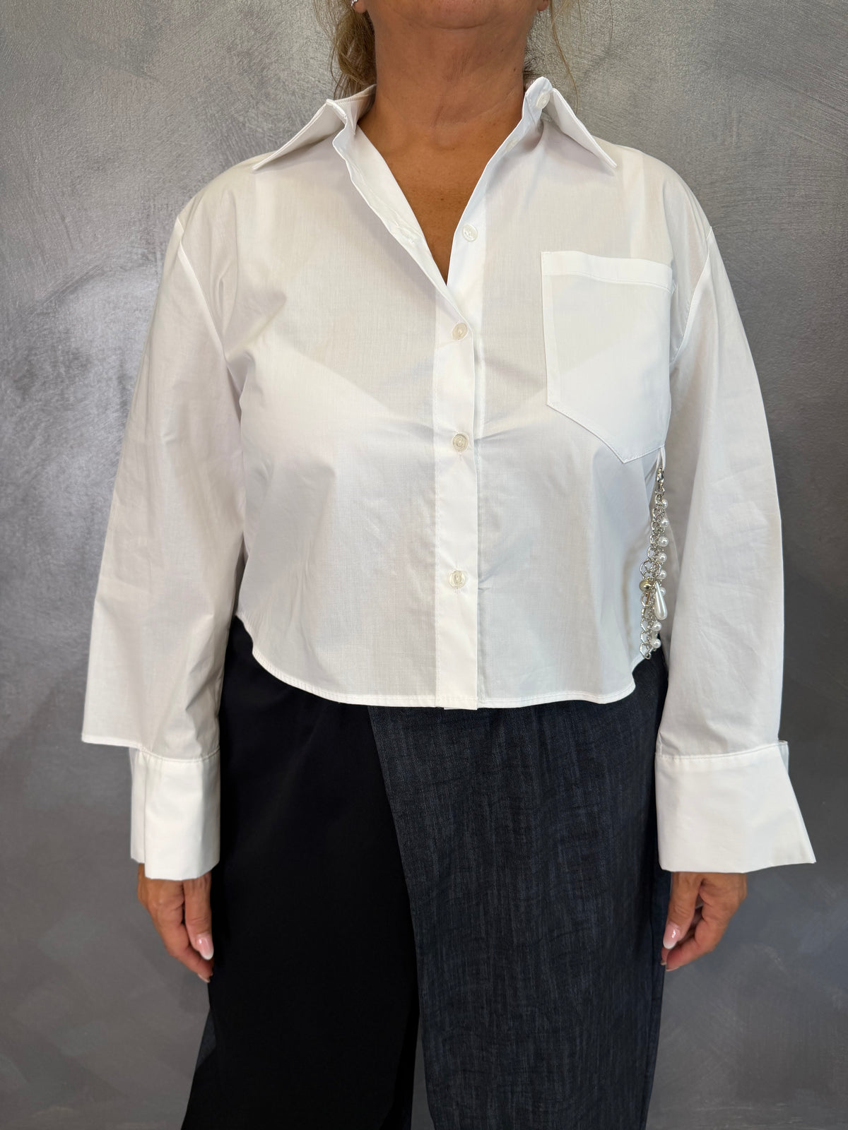 Camicia Crop Bianca Imperial