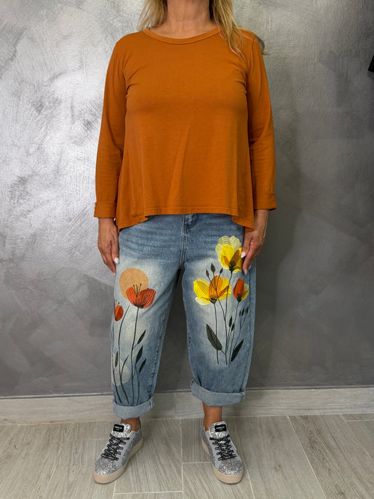 Jeans Wendy Papaveri Colorati