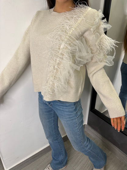 Maglione Tulle Burro
