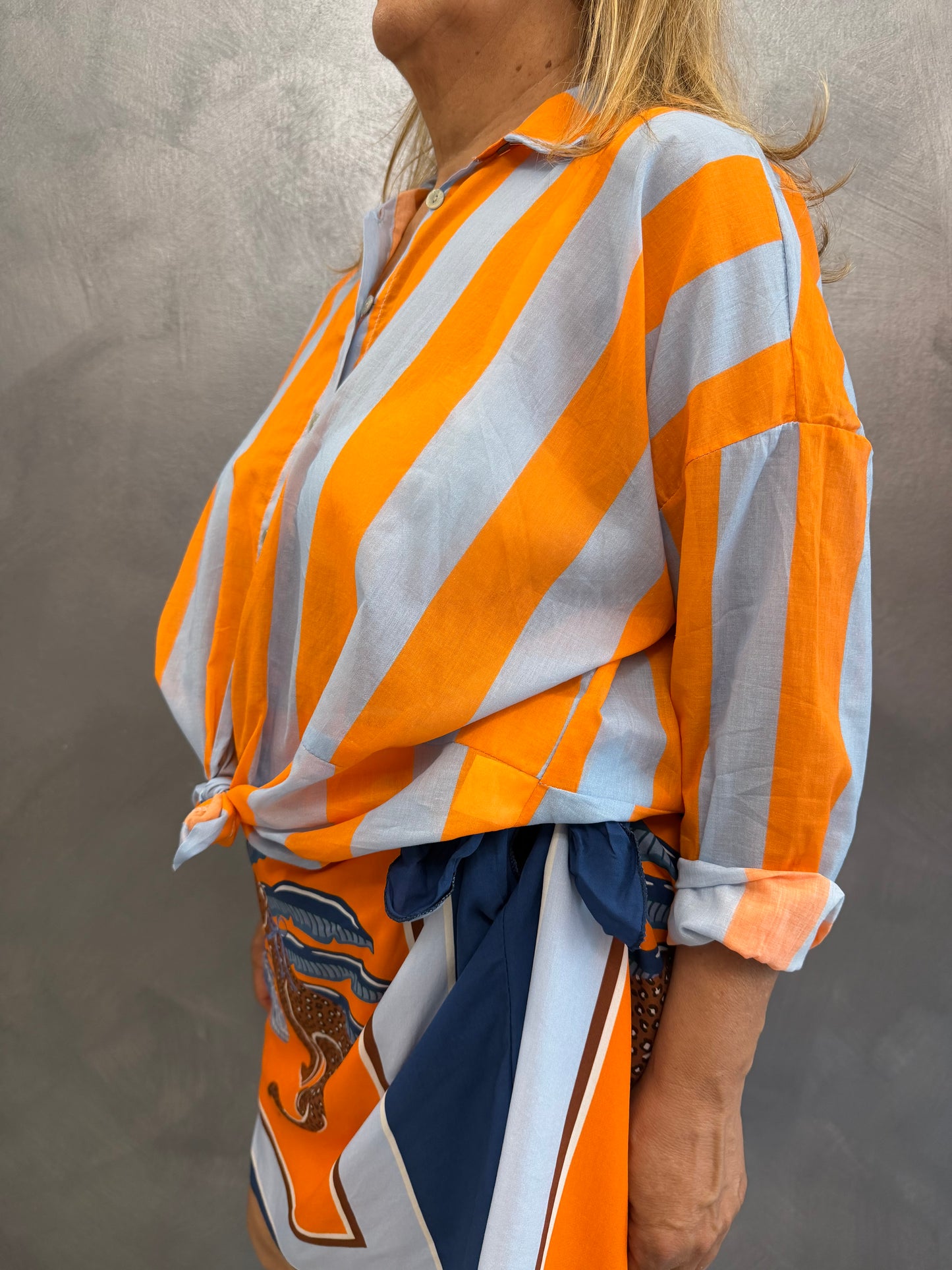 Camicia Righe Arancio