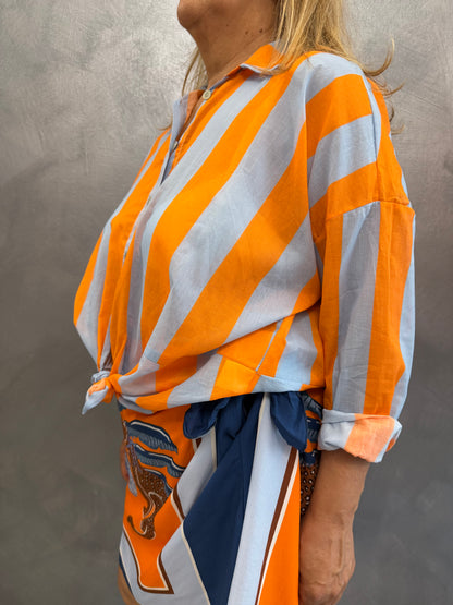 Camicia Righe Arancio