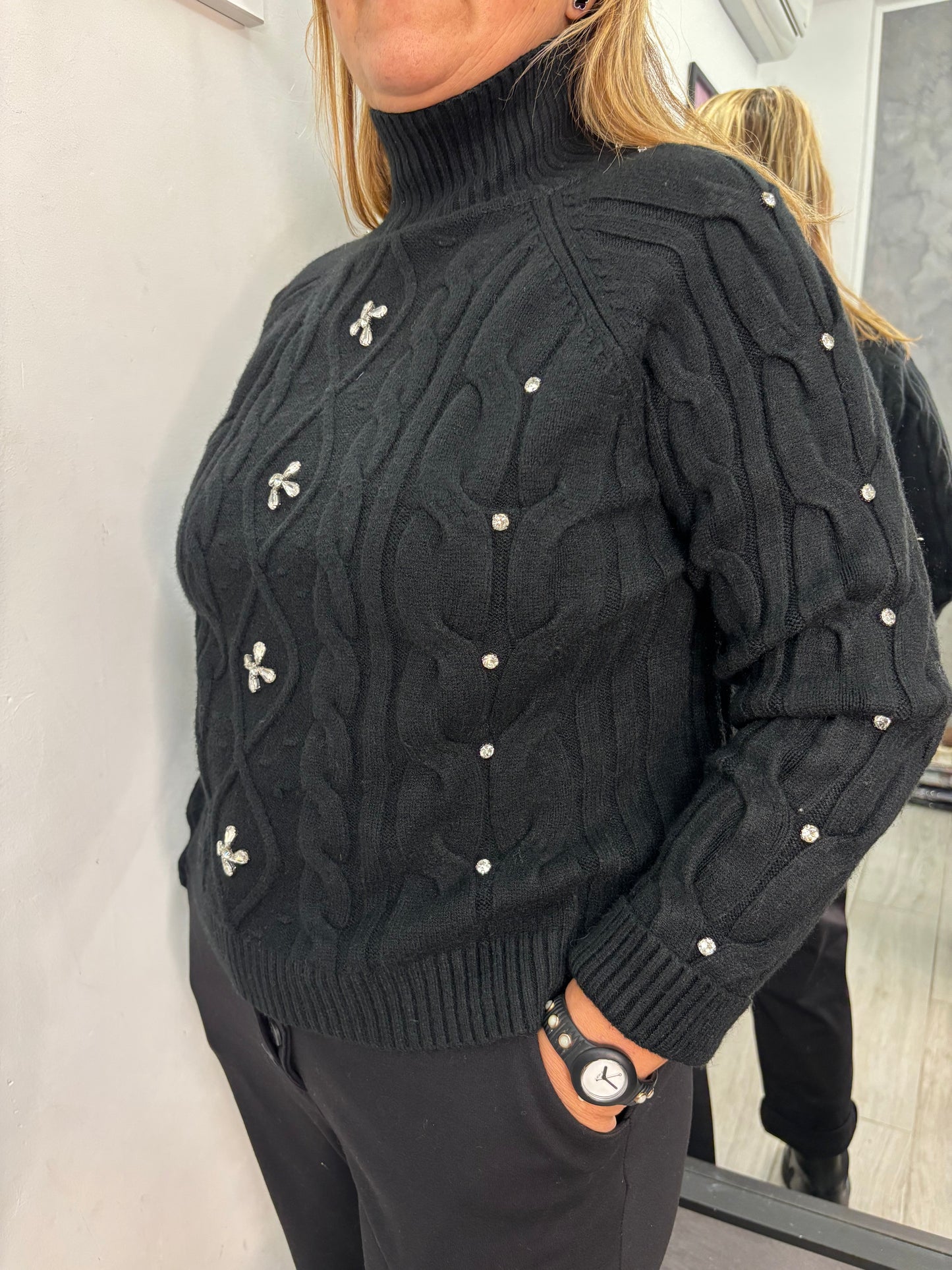 Maglione Fiore Nero