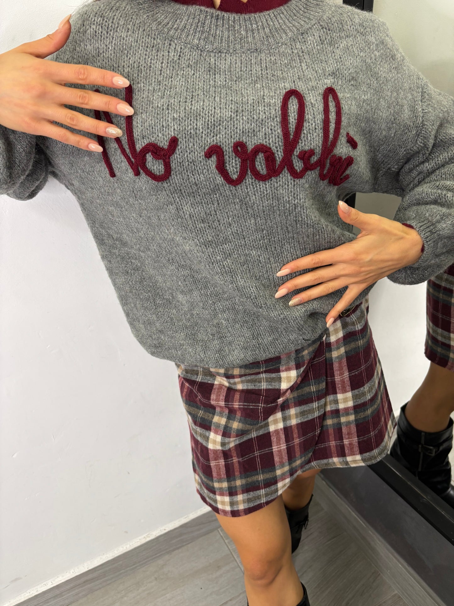 Maglione No Vabbè Grigio