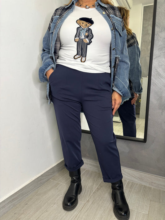Pantalone Sun Bottoni Centrali Blu