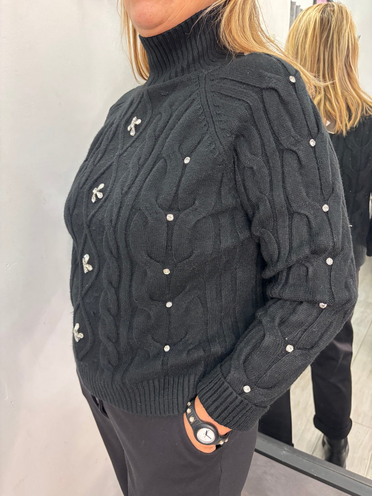 Maglione Fiore Nero