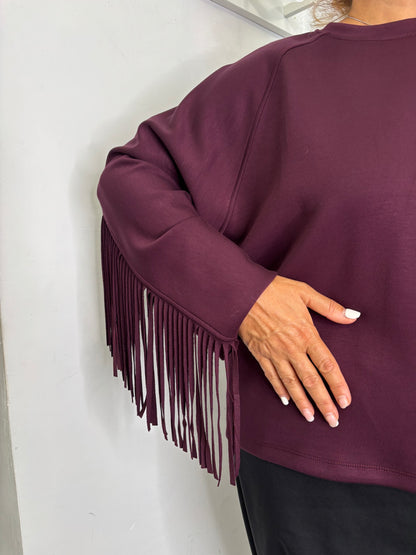 Felpa Frange Bordeaux Lumina