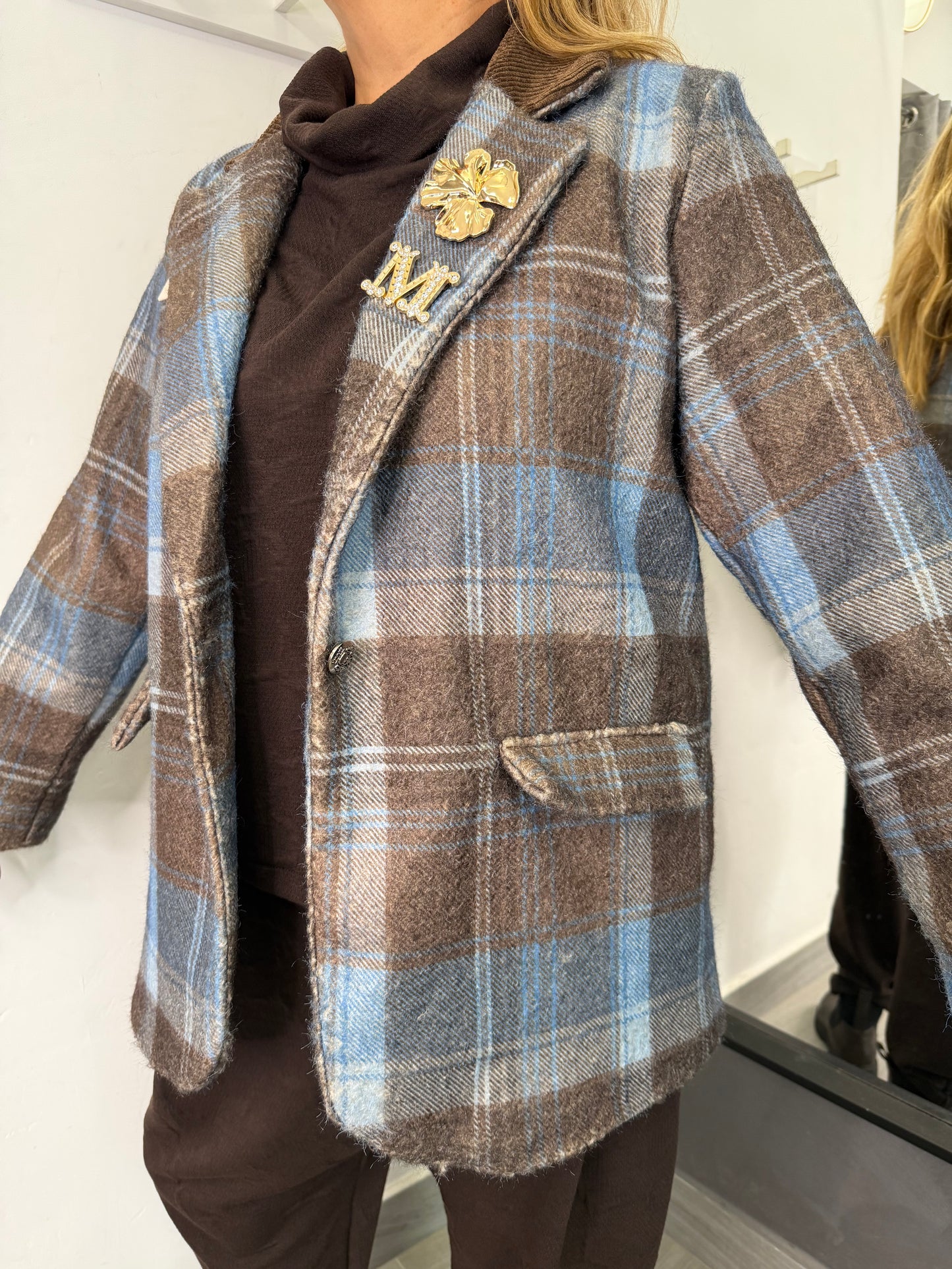 Giacca Quadri Azzurra