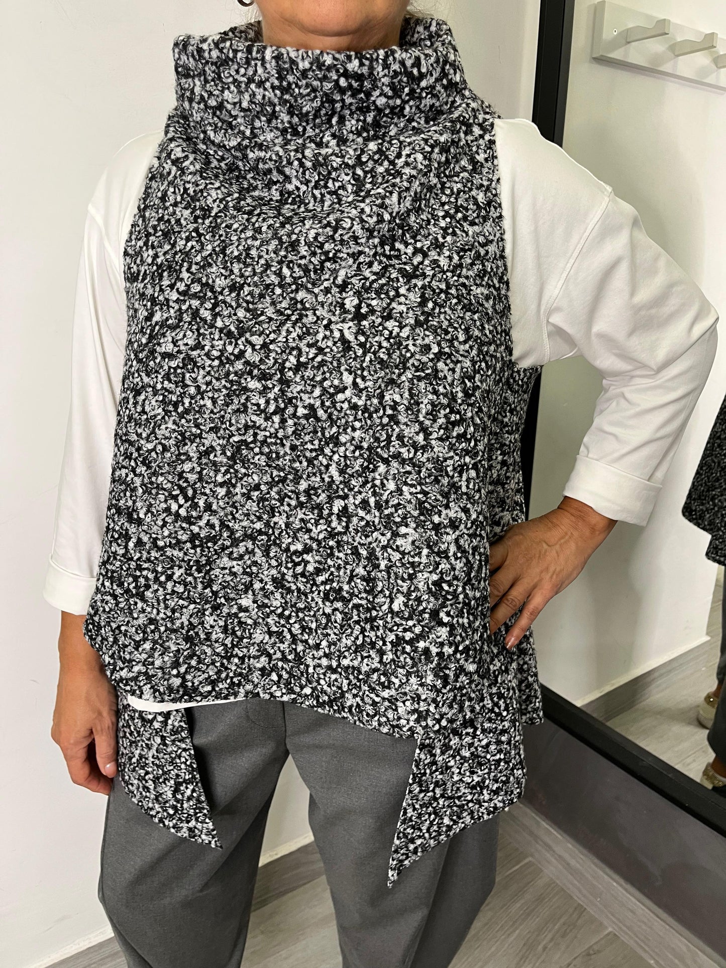 Gilet Wendy Bucle Grigio/Nero
