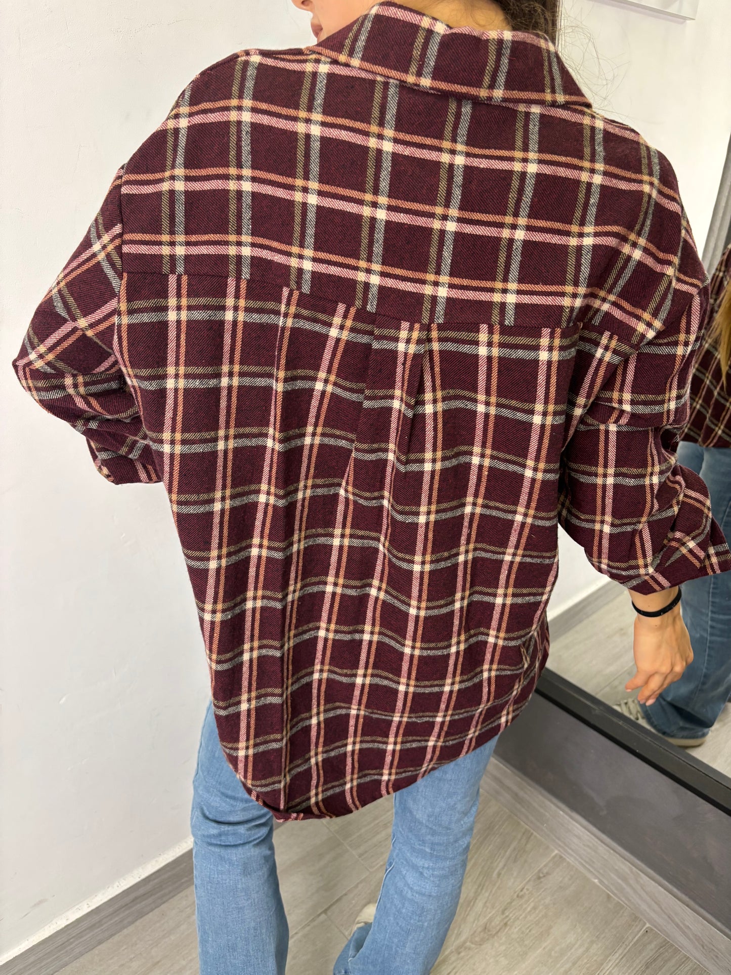 Camicia Scozzese Bordeaux