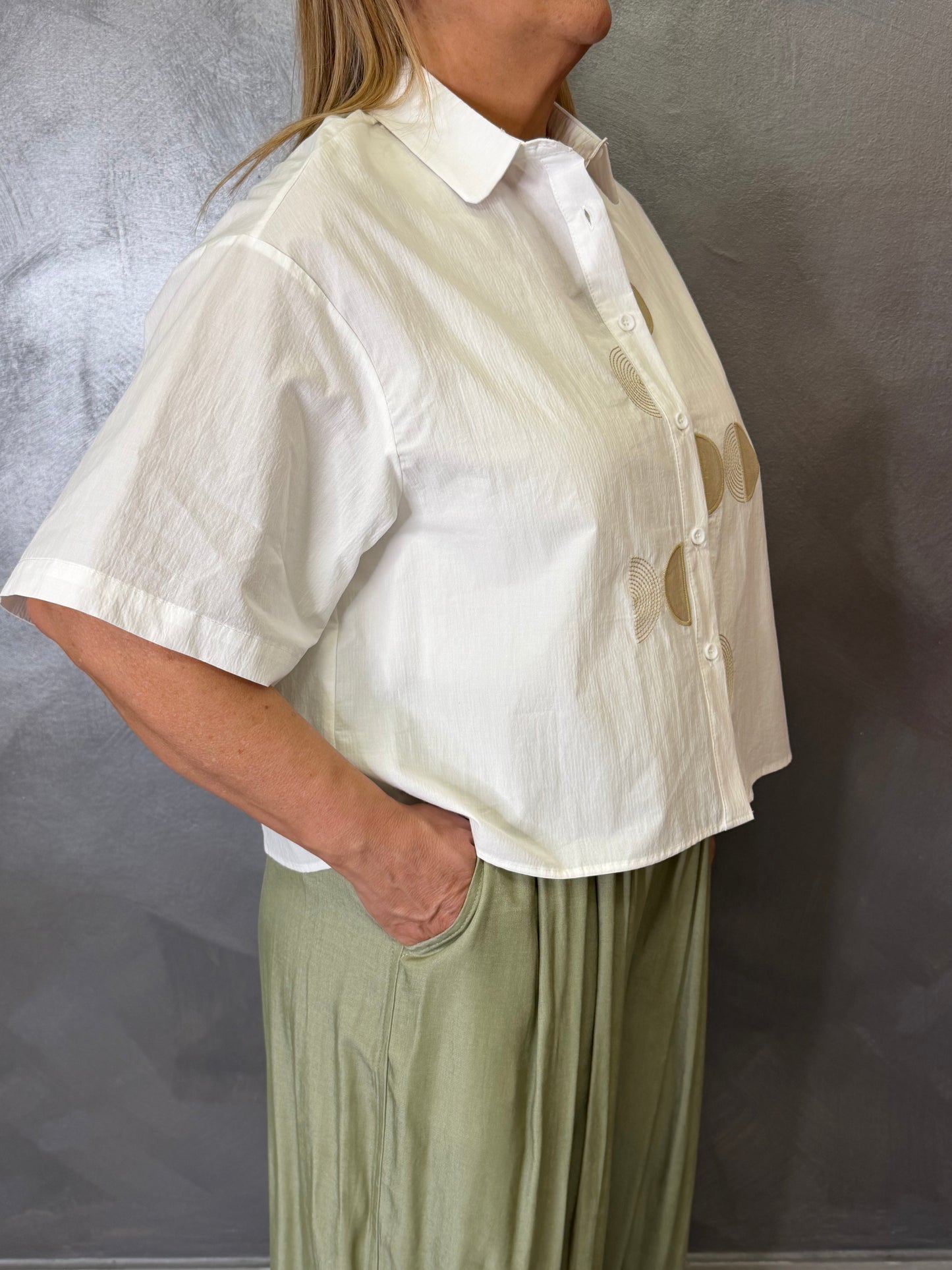 Camicia Bianca/Verde