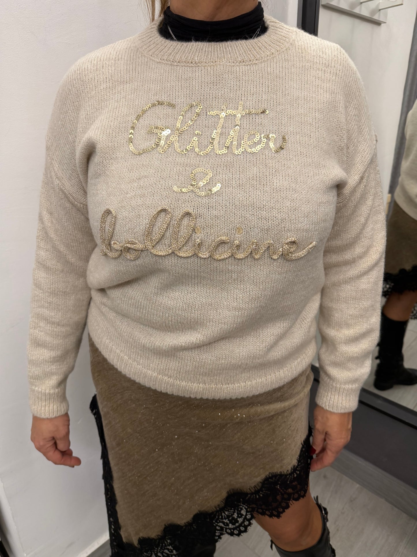 Maglioncino Glitter e Bollicine Burro