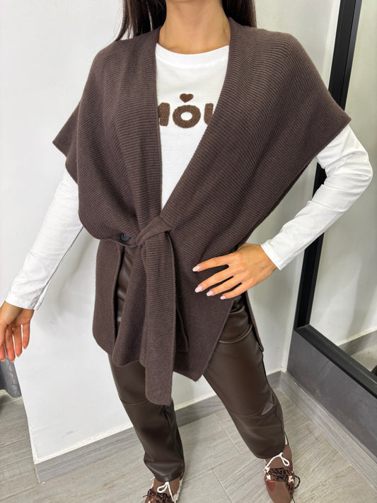 Gilet Mantella Marrone