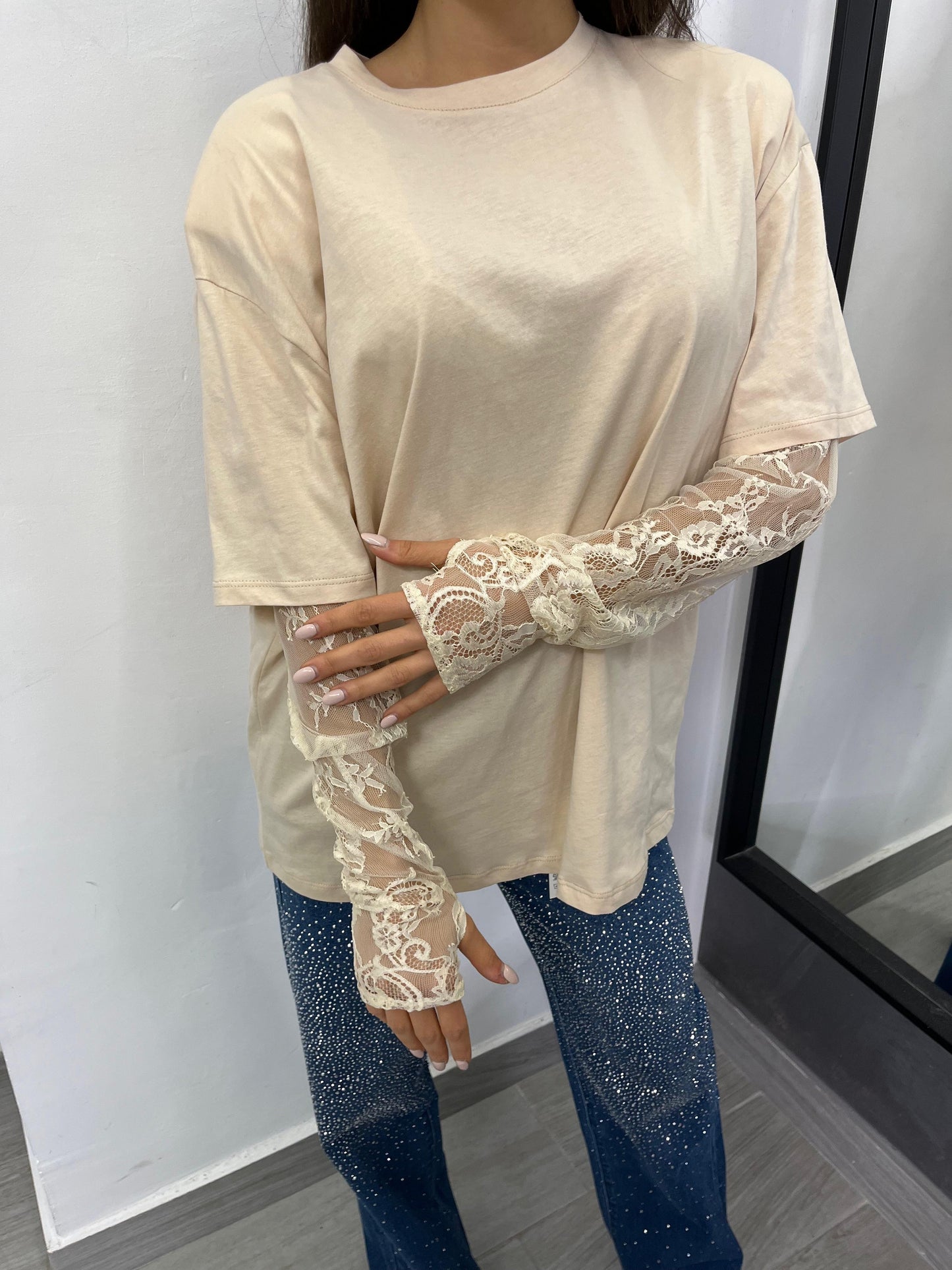 T-Shirt Pizzo Beige Vicolo