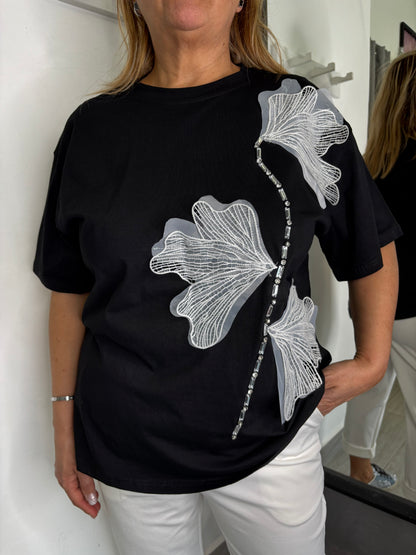 Maglietta Fiore Nera